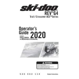 Ski-Doo REV G4 Trail_Crossover ACE Series 2020 Manuel du propriétaire | Fixfr