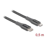 DeLOCK 86630 Data and charging cable USB Type-C&trade; to Lightning&trade; for iPhone&trade;, iPad&trade; and iPod&trade; grey 0.5 m MFi Fiche technique