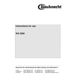 Bauknecht WA 5560 Manuel utilisateur | Fixfr