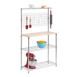 Honey-Can-Do SHF-01608 Bakers Rack with Shelves and Hanging Storage Mode d'emploi | Fixfr