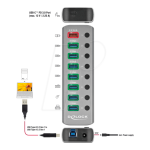 DeLOCK 63264 USB 3.2 Gen 1 Hub Fiche technique