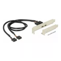 DeLOCK 84754 Slot Bracket 2 x USB 2.0 Pin Header > 2 x USB Type-C™ female Low Profile Form Factor Fiche technique | Fixfr