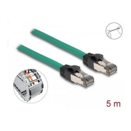 DeLOCK 80125 RJ45 Network Cable PROFINET SF/UTP 90° angled 5 m green Fiche technique | Fixfr