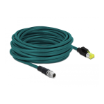 DeLOCK 87846 Network cable M12 8 pin X-coded to RJ45 Hirose plug PUR (TPU) 10 m Fiche technique