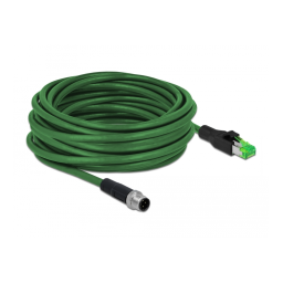 DeLOCK 87842 Network cable M12 4 pin D-coded to RJ45 plug PVC 10 m Fiche technique | Fixfr