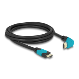 DeLOCK 86992 High Speed HDMI cable male straight to male 90° downwards angled 48 Gbps 8K 60 Hz 2 m Fiche technique | Fixfr