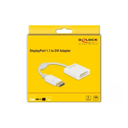 DeLOCK 61010 Adapter DisplayPort 1.1 male to DVI female Passive white Fiche technique | Fixfr