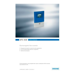 KROHNE AFC 030 Converter Guide de démarrage rapide | Fixfr