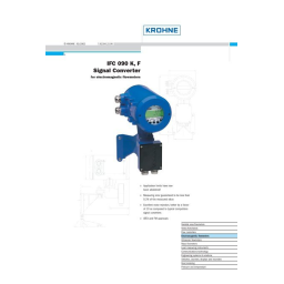 KROHNE ALTOFLUX IFC 090 F-EEx : Manuel d'utilisation + IA | Fixfr