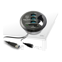 DeLOCK 61991 In-Desk Hub 3 Port USB 3.0 + 2 Slot SD Card Reader Fiche technique | Fixfr