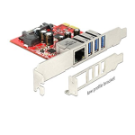 DeLOCK 89382 PCI Express Card &gt; 3 x external USB 3.0 + 1 x external Gigabit LAN - Low Profile Form Factor Fiche technique