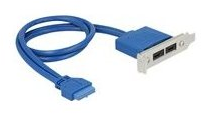 DeLOCK 84929 Slot bracket 1 x 19 pin USB 3.1 pin header female internal > 2 x USB Type-C™ female external Low Profile Fiche technique | Fixfr