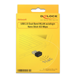 DeLOCK 12461 USB 2.0 Dual Band WLAN ac/a/b/g/n Nano Stick 433 + 150 Mbps Fiche technique | Fixfr