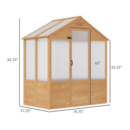 Outsunny 845-747 6' x 4' x 7' Wooden Greenhouse Mode d'emploi | Fixfr