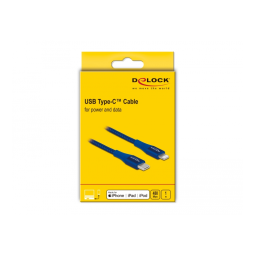 DeLOCK 85416 Data and charging cable USB Type-C™ to Lightning™ for iPhone™, iPad™ and iPod™ blue 1 m MFi Fiche technique | Fixfr