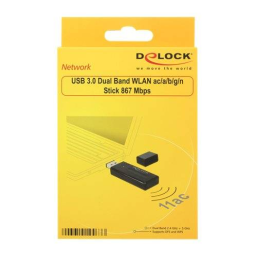 DeLOCK 12463 USB 3.0 Dual Band WLAN ac/a/b/g/n Stick 867 + 300 Mbps Fiche technique | Fixfr