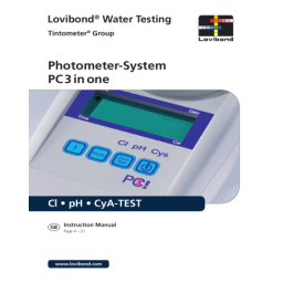 Lovibond PCCheckit Cl, pH, CyA, KS4.3, CaH Manuel utilisateur | Fixfr