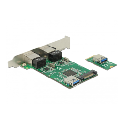 DeLOCK 63425 Converter M.2 Key B+M male > 2 x Gigabit LAN – Low Profile Form Factor Fiche technique | Fixfr
