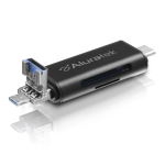 Aluratek AUCRC300F USB 3.1 / Type-C / Micro USB OTG (On-The-Go) SD and Micro SD Card Reader Guide de d&eacute;marrage rapide