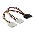 DeLOCK 65159 Cable Power SATA 15 pin to 2 x 4 pin Molex female 20 cm Fiche technique