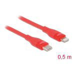 DeLOCK 86633 Data and charging cable USB Type-C&trade; to Lightning&trade; for iPhone&trade;, iPad&trade; and iPod&trade; red 0.5 m MFi Fiche technique
