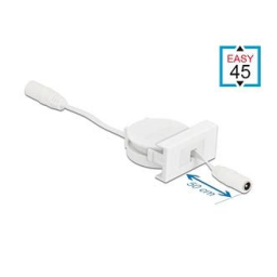 DeLOCK 81376 Easy 45 Module Power Retractable Cable DC 5.5 x 2.1 mm female / female white Fiche technique | Fixfr
