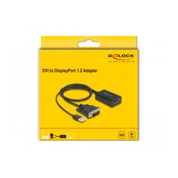 DeLOCK 63189 Adapter DVI male to DisplayPort 1.2 female black 4K Fiche technique | Fixfr