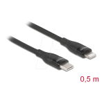DeLOCK 86636 Data and charging cable USB Type-C&trade; to Lightning&trade; for iPhone&trade;, iPad&trade; and iPod&trade; black 0.5 m MFi Fiche technique