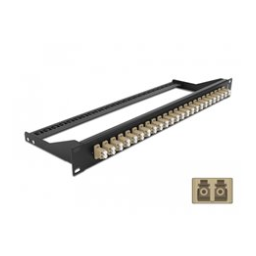 DeLOCK 66788 10″ Fiber Optic Patch Panel 12 Port LC Duplex beige 1U grey Fiche technique | Fixfr