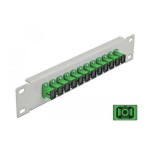 DeLOCK 66787 10&Prime; Fiber Optic Patch Panel 12 Port LC Duplex green 1U grey Fiche technique