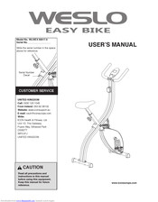Weslo Easy Bike WLIVEX 30017.0: Chat IA & PDF | Fixfr