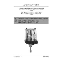 Gemu 1211 Electrical position indicator ATEX Fiche technique | Fixfr