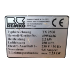 Remko tx2500 Manuel utilisateur