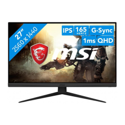 MSI Optix G273QF MONITOR Manuel du propriétaire | Fixfr