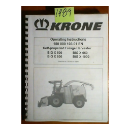 Krone BiG X 500, BiG X 650, BiG X 800, BiG X 1000 Mode d'emploi | Fixfr