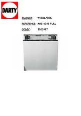 Whirlpool ADG 6245 FD Dishwasher Manuel utilisateur | Fixfr