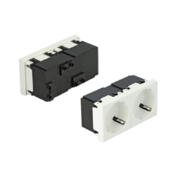 DeLOCK 81322 Easy 45 Grounded Power Socket 2-way Fiche technique | Fixfr