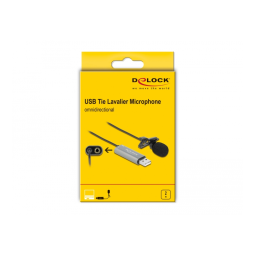 DeLOCK 66638 USB Tie Lavalier Microphone Omnidirectional 24 bit / 192 kHz Fiche technique | Fixfr