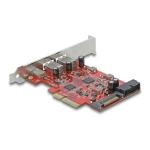 DeLOCK 90492 PCI Express x4 Card to 1 x external USB Type-C&trade; female + 2 x external USB Type-A female SuperSpeed USB 10 Gbps (USB 3.2 Gen 2) + 1 x internal USB 3.0 Pin Header Fiche technique