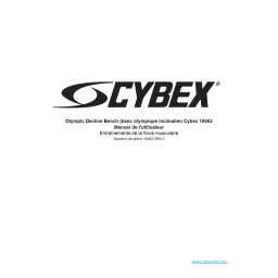 Cybex International 16062 OLYMPIC DECLINE BENCH Manuel utilisateur | Fixfr
