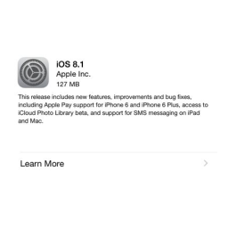 iPad iOS 8.1