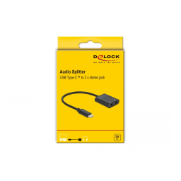 DeLOCK 66563 Audio Splitter USB Type-C™ to 2 x stereo jack female plastic Fiche technique | Fixfr