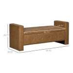 HOMCOM 838-310V00GY Rectangular Storage Ottoman Bench Mode d'emploi