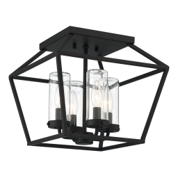 Eurofase 41956-014 Bastille 4-Light Black Outdoor Flush Mount Light Guide d'installation | Fixfr