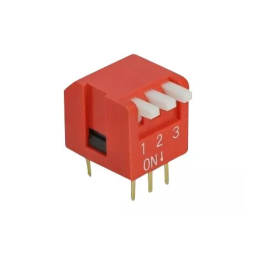 DeLOCK 66393 DIP flip switch piano 3-digit 2.54 mm pitch THT vertical red 2 pieces Fiche technique | Fixfr
