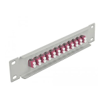 DeLOCK 66790 10&Prime; Fiber Optic Patch Panel 12 Port LC Duplex violet 1U grey Fiche technique