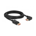 DeLOCK 87048 DisplayPort cable male straight to male 90&deg; left angled 8K 60 Hz 3 m Fiche technique