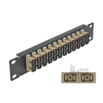 DeLOCK 66773 10&Prime; Fiber Optic Patch Panel 12 Port SC Duplex beige 1U black Fiche technique