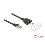 DeLOCK 87022 Cable RJ45 plug to Keystone Module RJ45 jack Cat.6A 25 cm black  Fiche technique