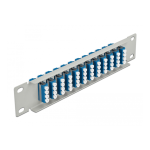 DeLOCK 66796 10&Prime; Fiber Optic Patch Panel 12 Port LC Quad blue 1U grey Fiche technique